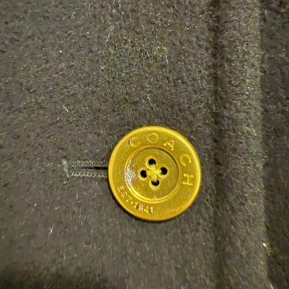 Coach Black Wool/Mohair Blend Belted Peacoat - Picture 6 of 7